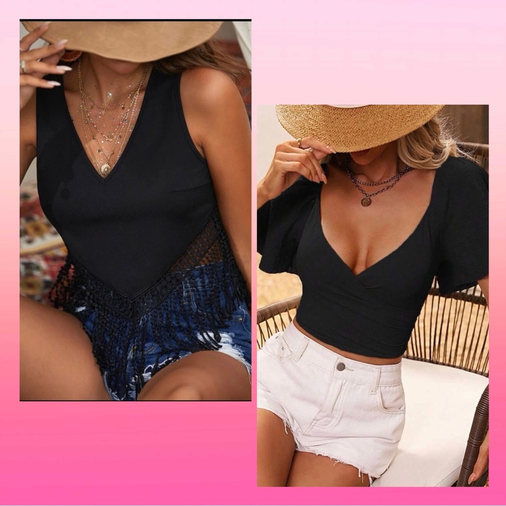 Bundle black crop tops